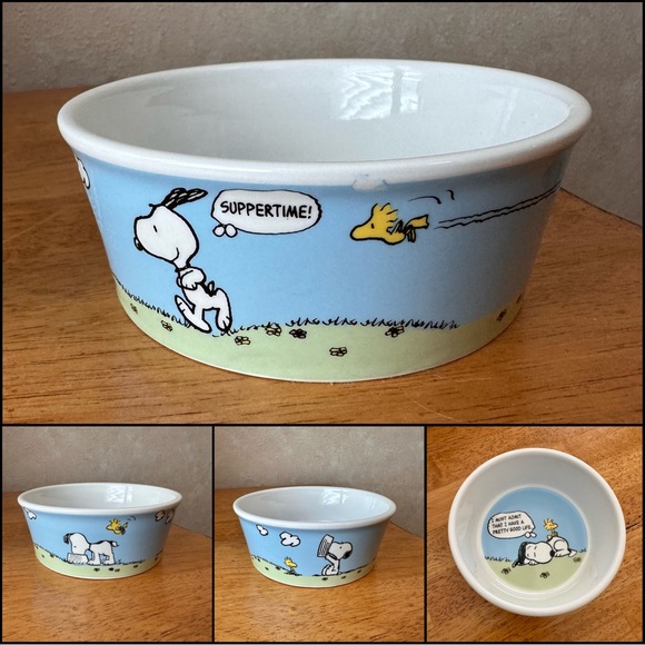 Peanuts Dog Peanuts Snoopy Woodstock Suppertime Food Or Water Small